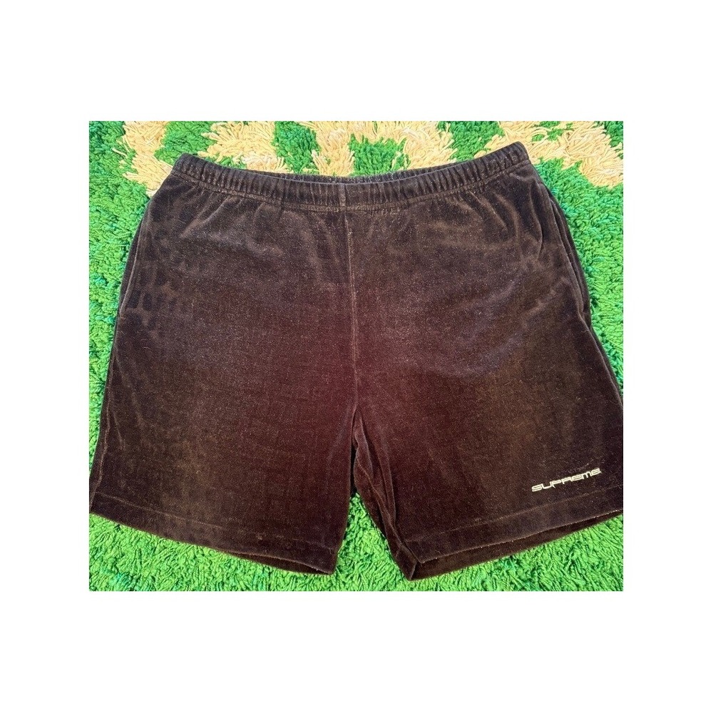 Supreme Velour Grid Shorts Mens Small Brown Good Streetwear Lounge